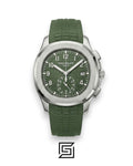 Patek Philippe Aquanaut Chronograph – Green Dial × Green Rubber Strap – Japanese Automatic White Second Hand