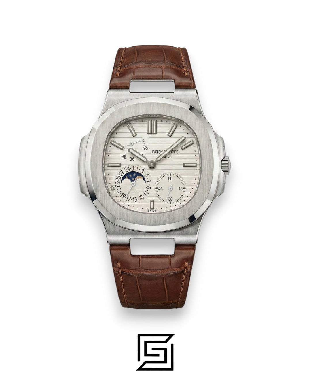 Patek Philippe Grand Complication – Silver Dial – Brown Leather Strap – Japanese Automatic
