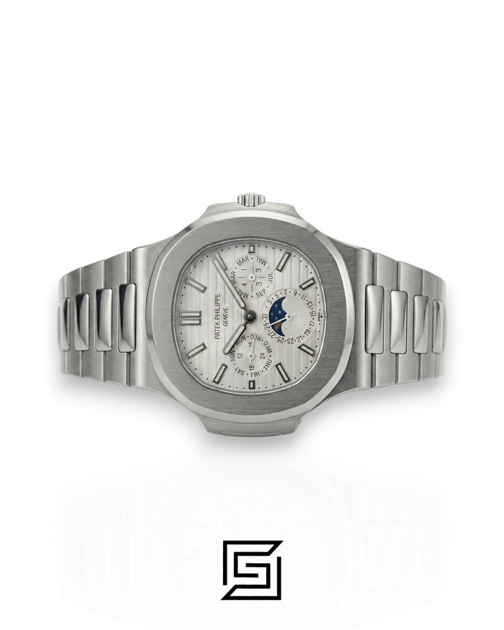 Patek Philippe Nautilus Perpetual Calendar – White Dial – Japanese Automatic Chronograph – Stainless Steel Bracelet