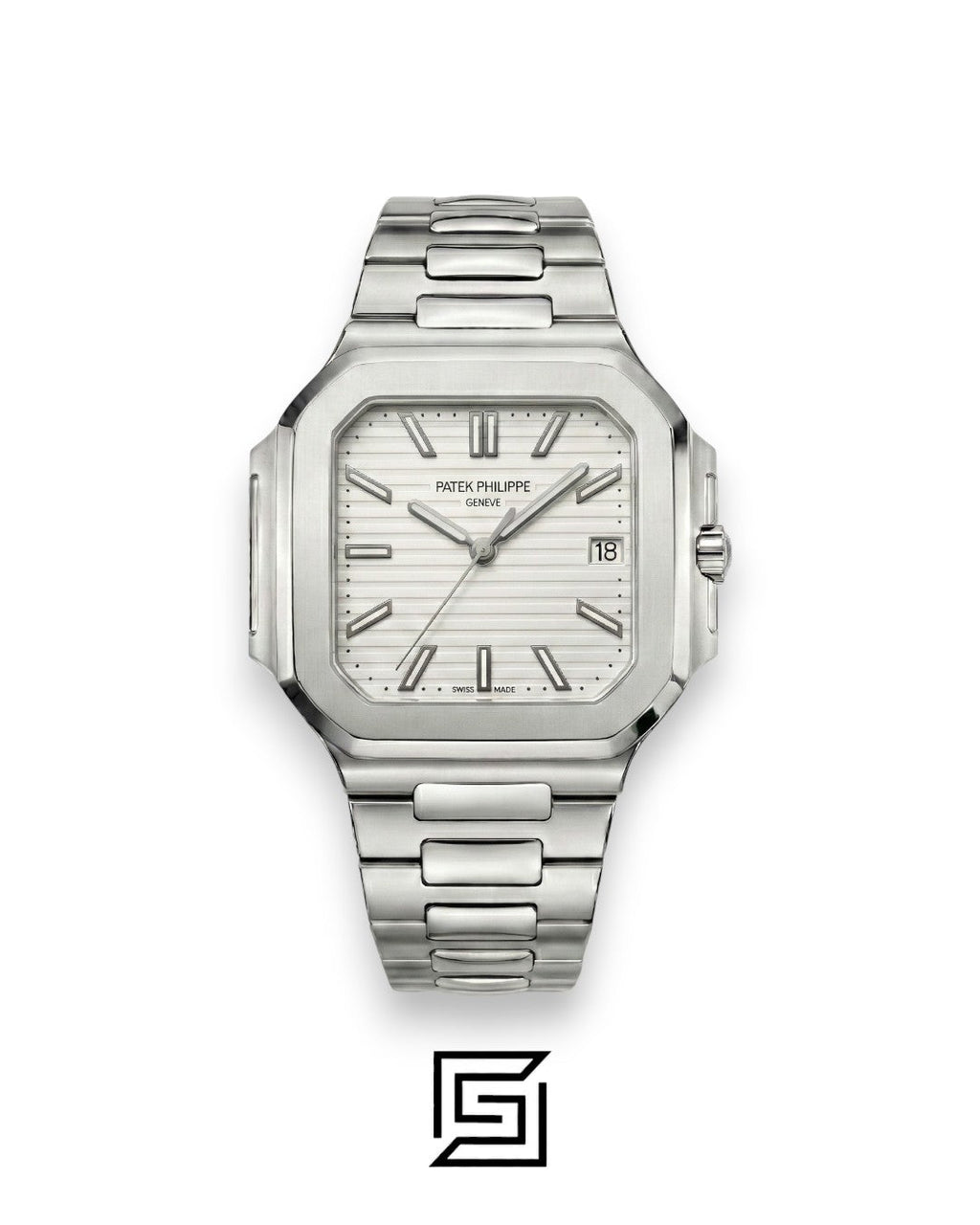 Patek Philippe Cubitus – Japanese Automatic – White Dial – Stainless Steel Bracelet