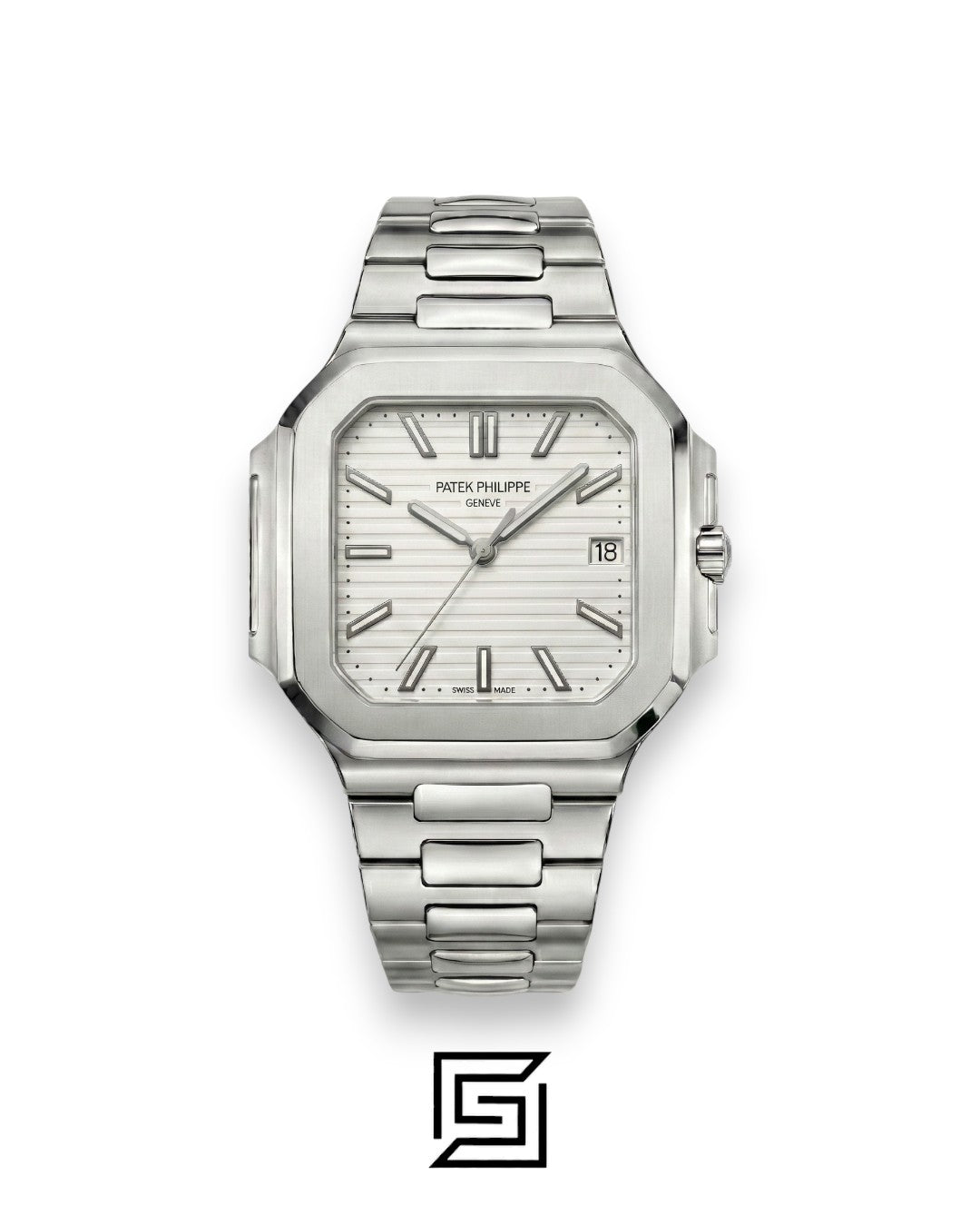 Patek Philippe Cubitus – Japanese Automatic – White Dial – Stainless Steel Bracelet