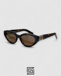 Miu Miu MUA04 14L60M Brown Lenses and Tiger Brown Frame With Gold Logo