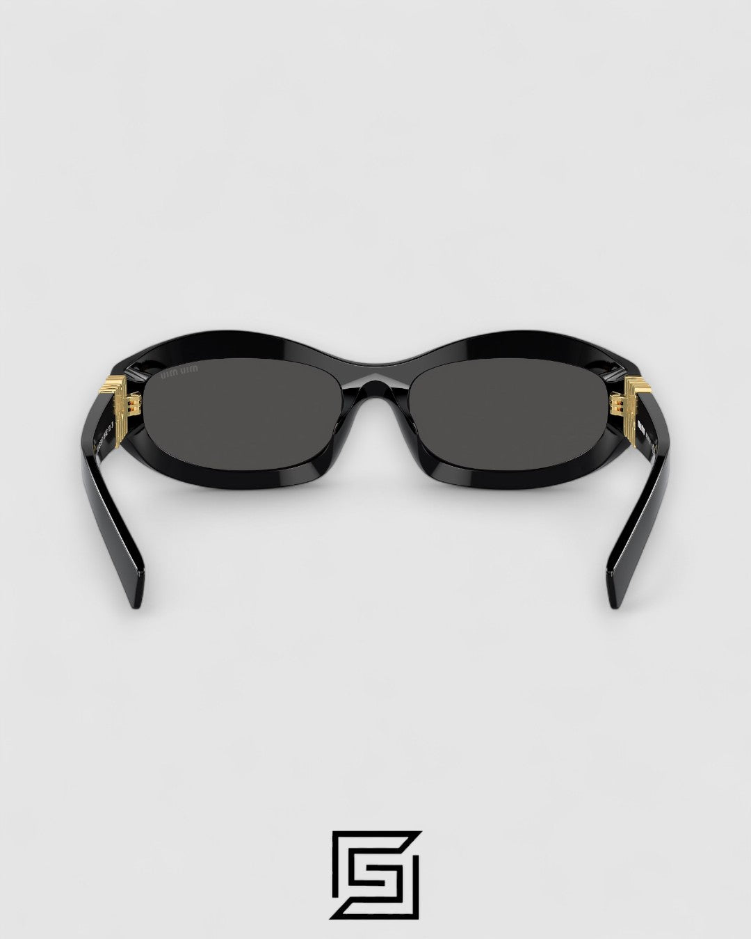 Miu Miu MU14 16K-08Z Black Lenses and Black Frame With Gold Logo
