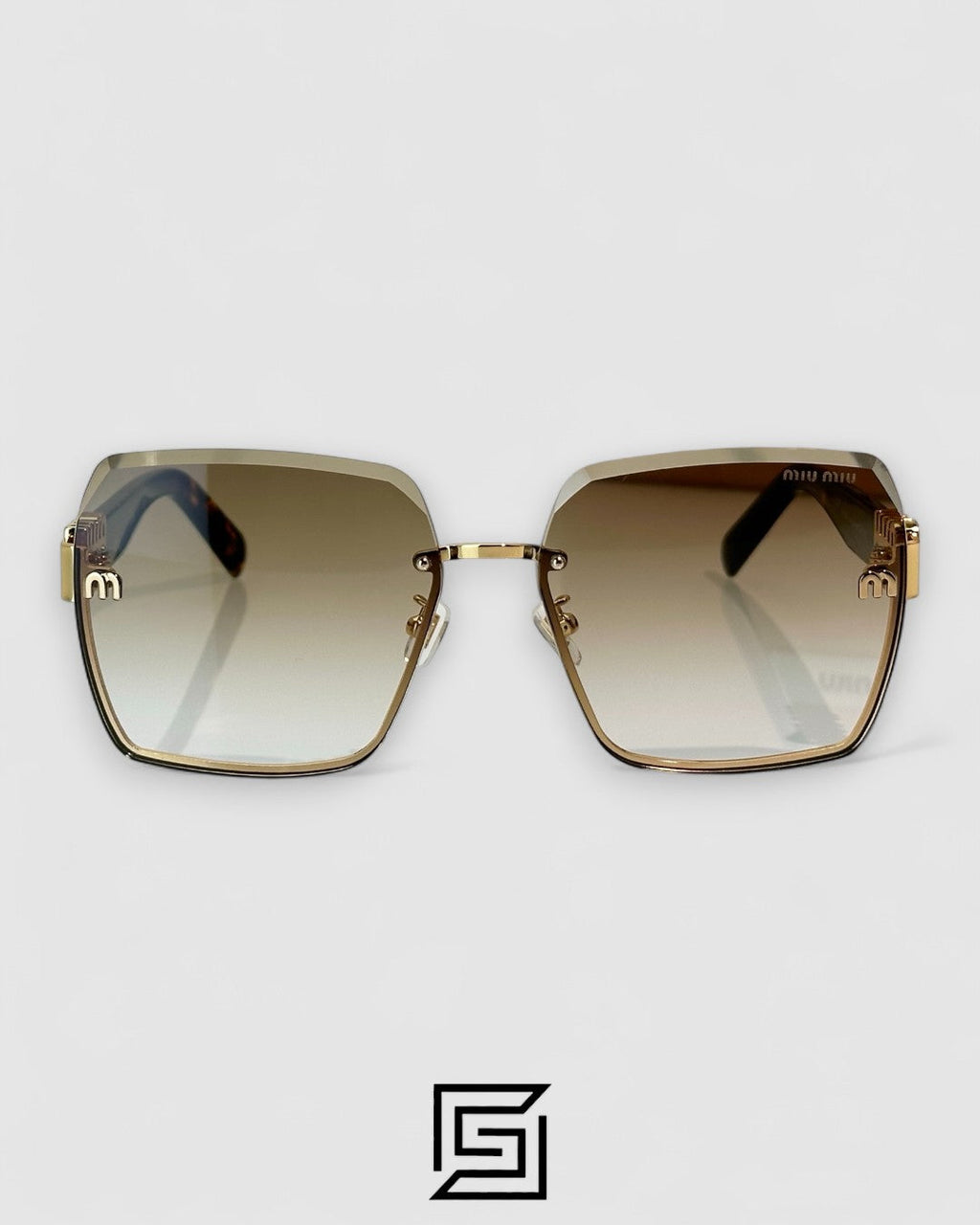 Miu Miu MU60ZS Light Brown Lenses and Gold Frame