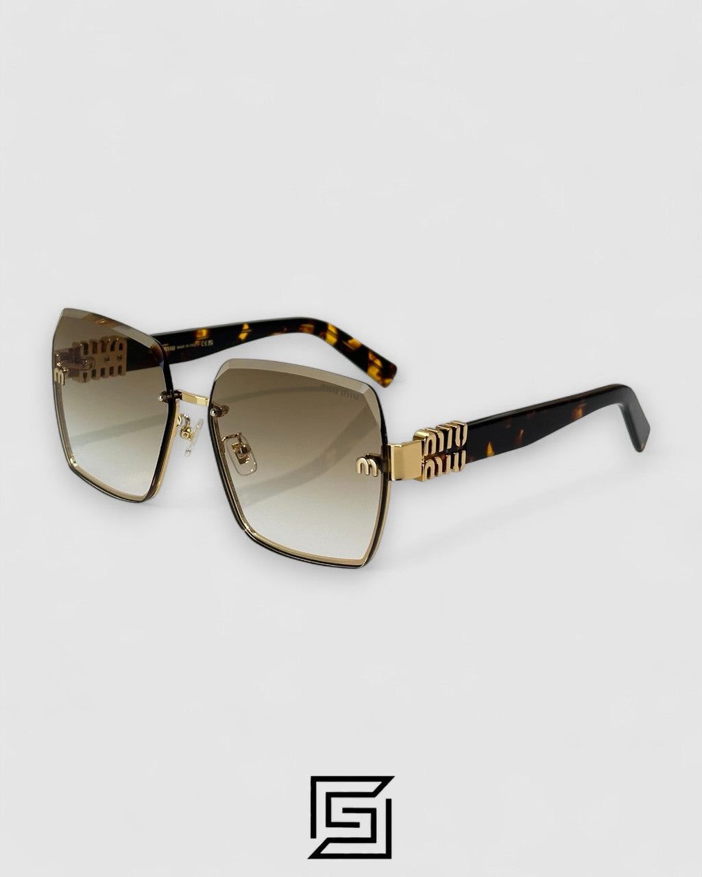 Miu Miu MU60ZS Light Brown Lenses and Gold Frame