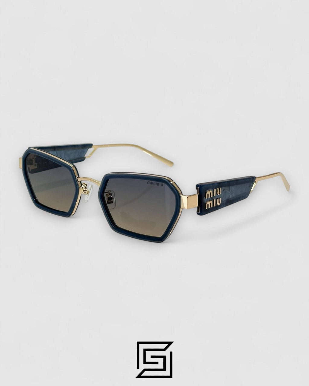 Miu Miu MU61 Grey Lenses and Gold Blue Frame