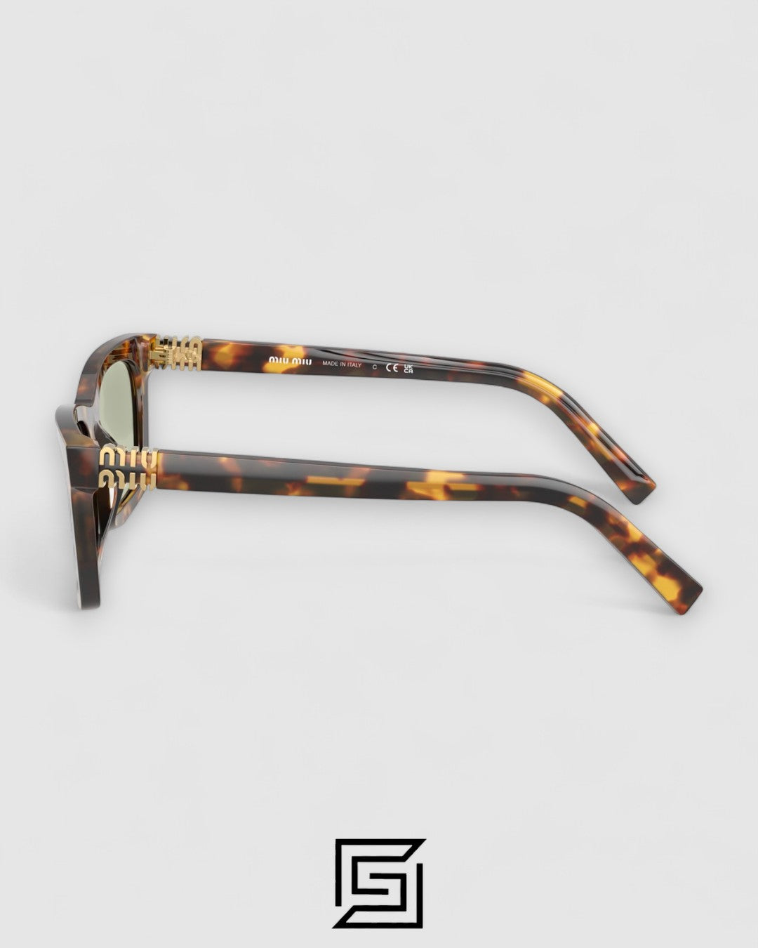 Miu Miu SMUA05 Light Green Lenses and Tiger Brown Frame