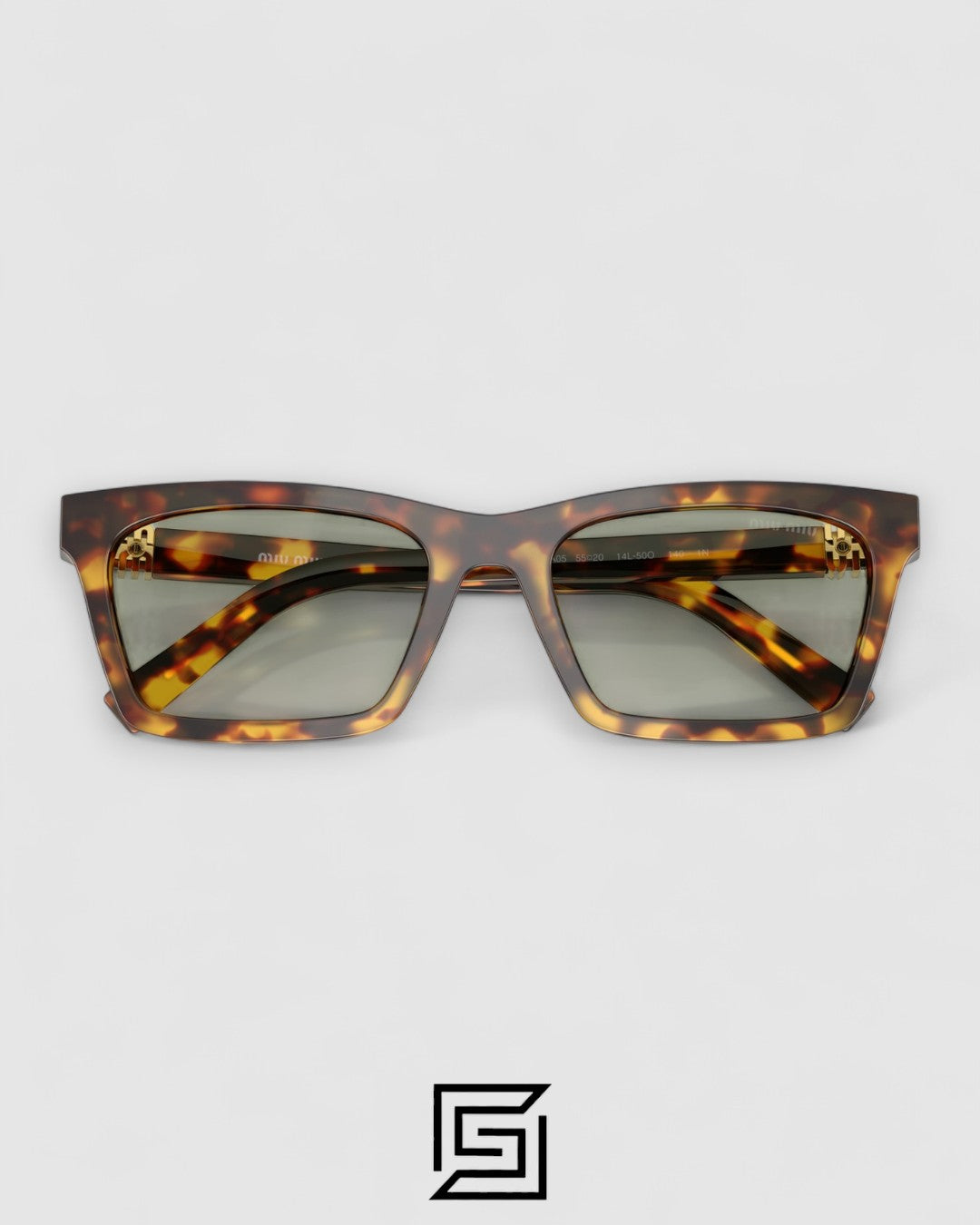 Miu Miu SMUA05 Light Green Lenses and Tiger Brown Frame