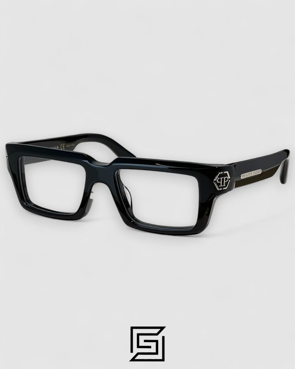PHILIP PELEN Dark Shapes SPP044 Black Frame Silver Logo