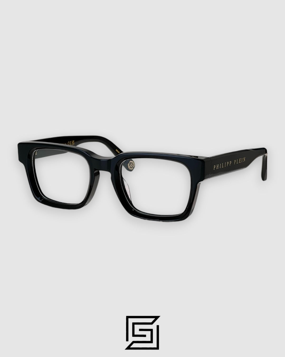 PHILIP PELEN Dark Shapes VPP145M إطار أسود شعار ذهبي