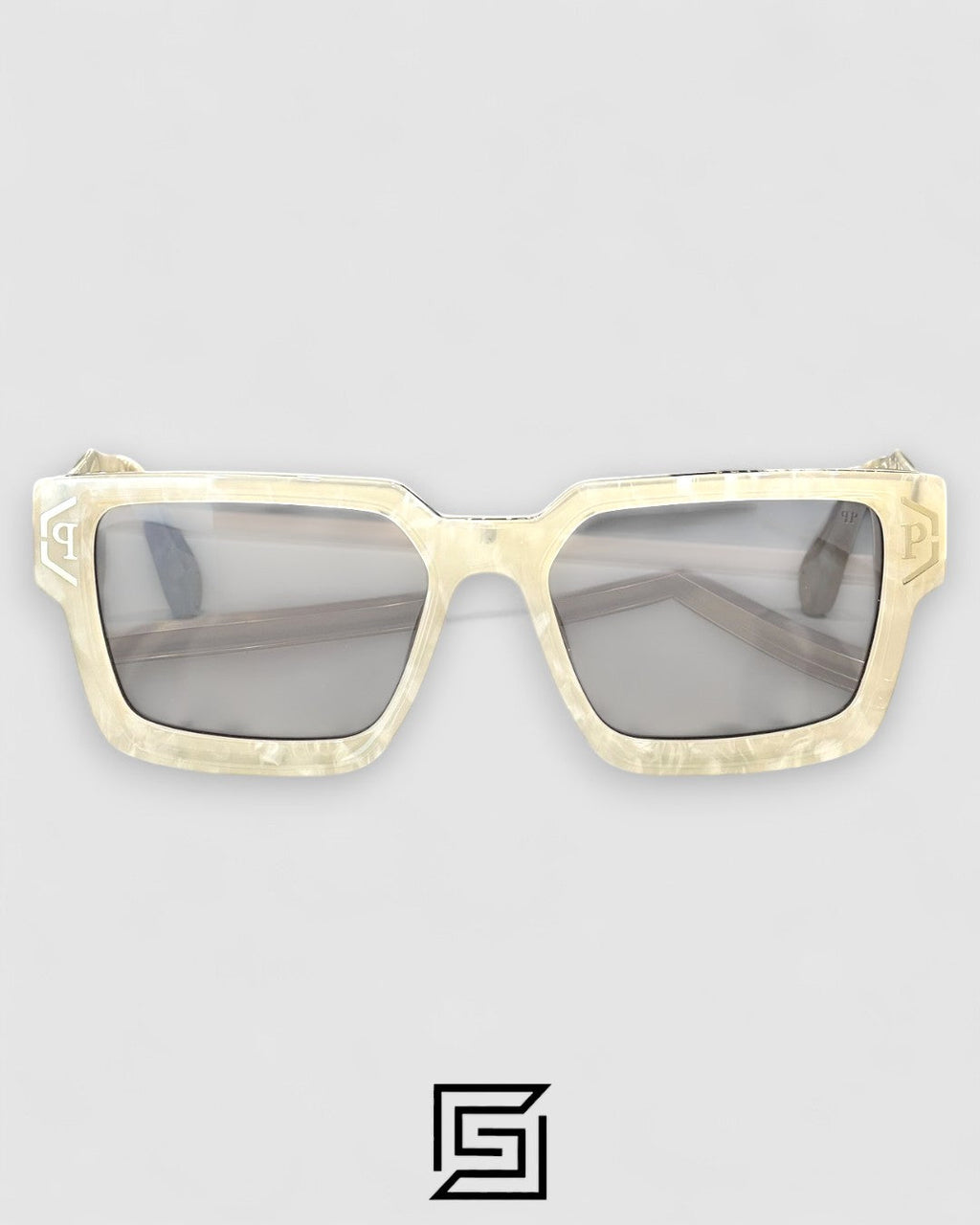 PHILIP PELEN SPP005 Black Lenses White Marbel Frame