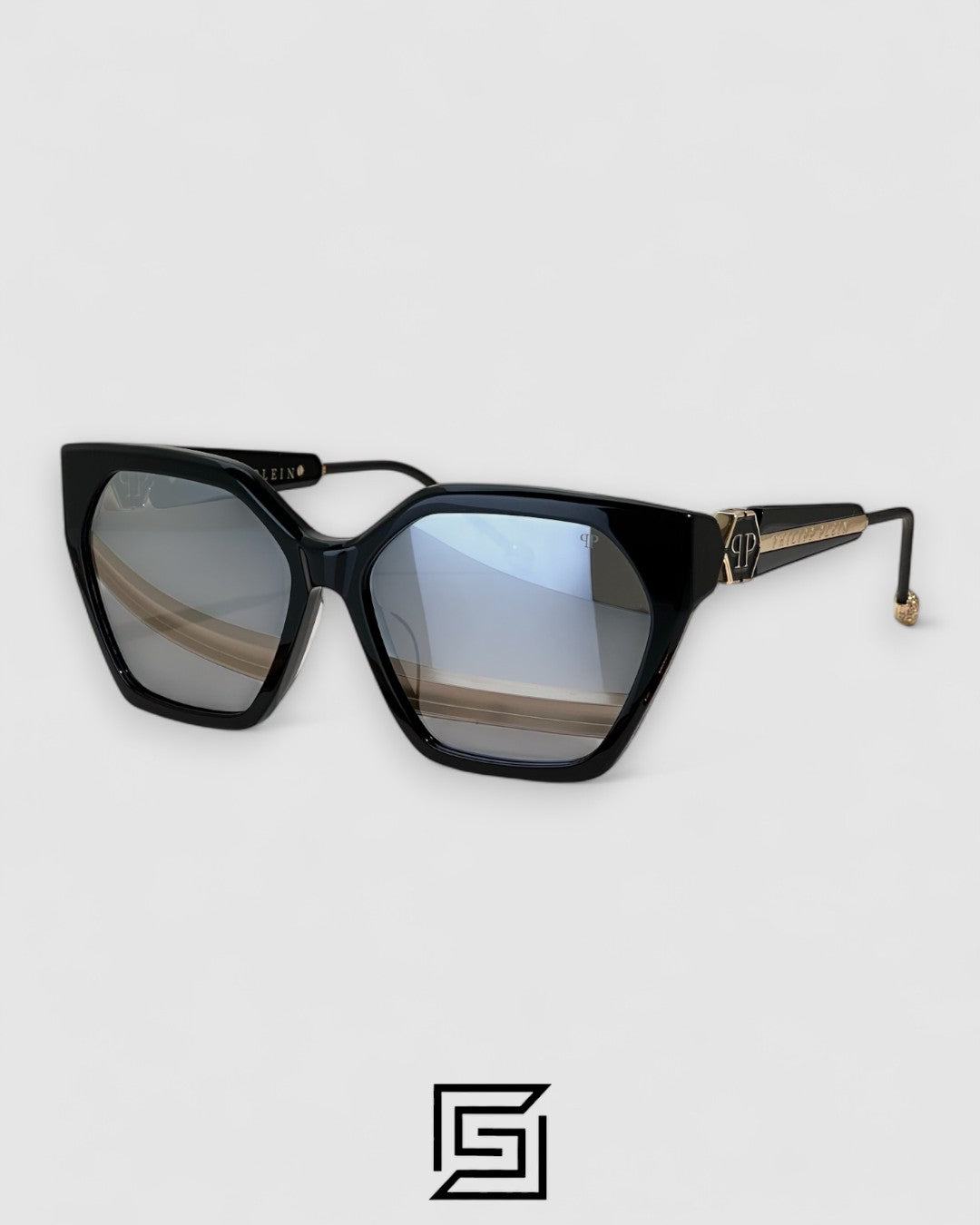 PHILIP PELEN Blink Blaze VPP068S عدسات مرايا فضية إطار أسود وذهبي