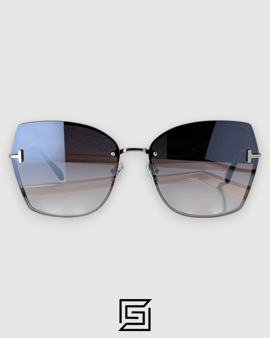 Tom Ford FT1107 عدسات فضية عاكسة وإطار فضي
