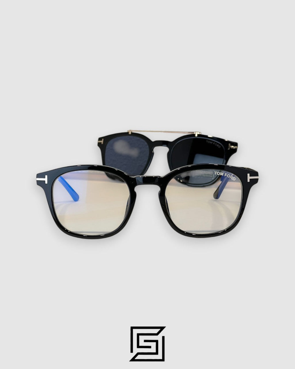 Tom Ford Clip On TF5532 Black Lenses and Black Frame