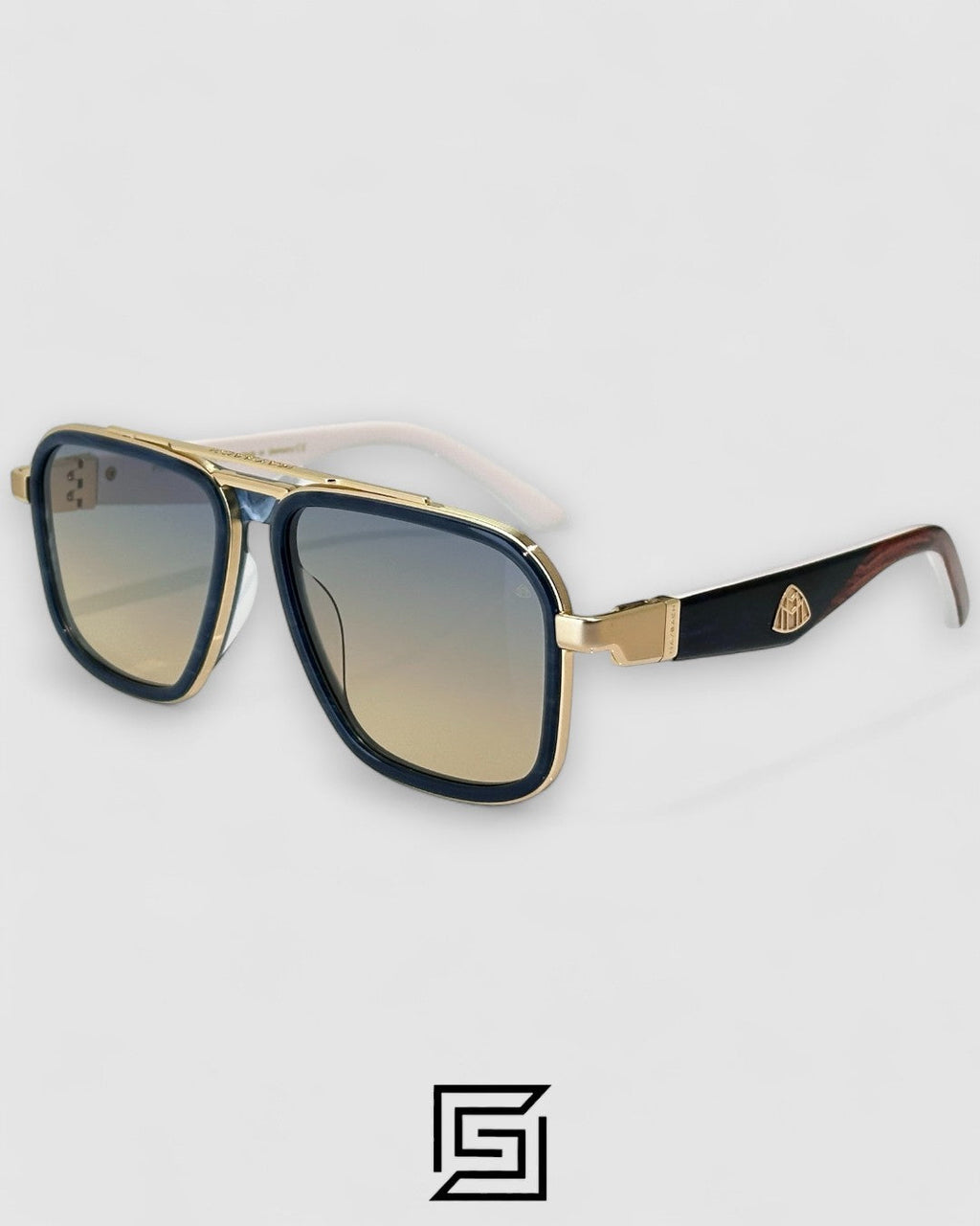 MAYBACH THE TENT 1 Light Green Lenses Gold Blue Frame