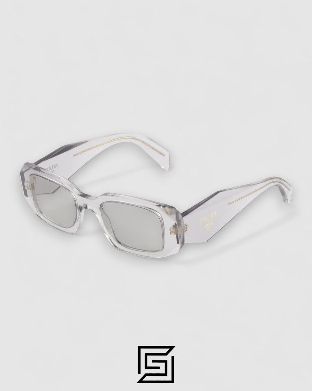 Prada OPR17WSF Grey Lenses Transparent Grey Frame