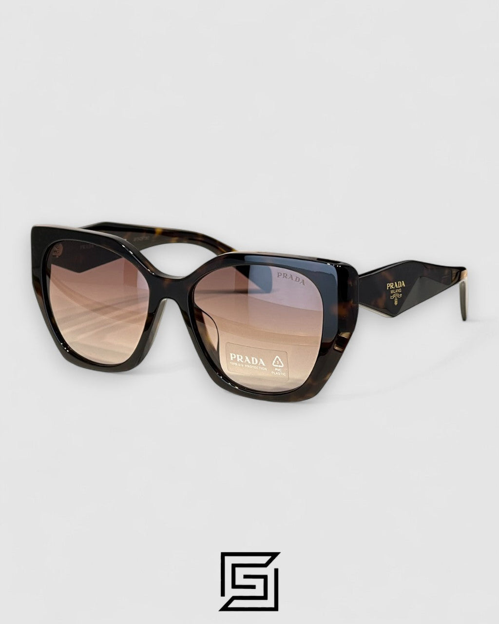 Prada SPR 19Z Brown Lenses Tiger Brown Frame