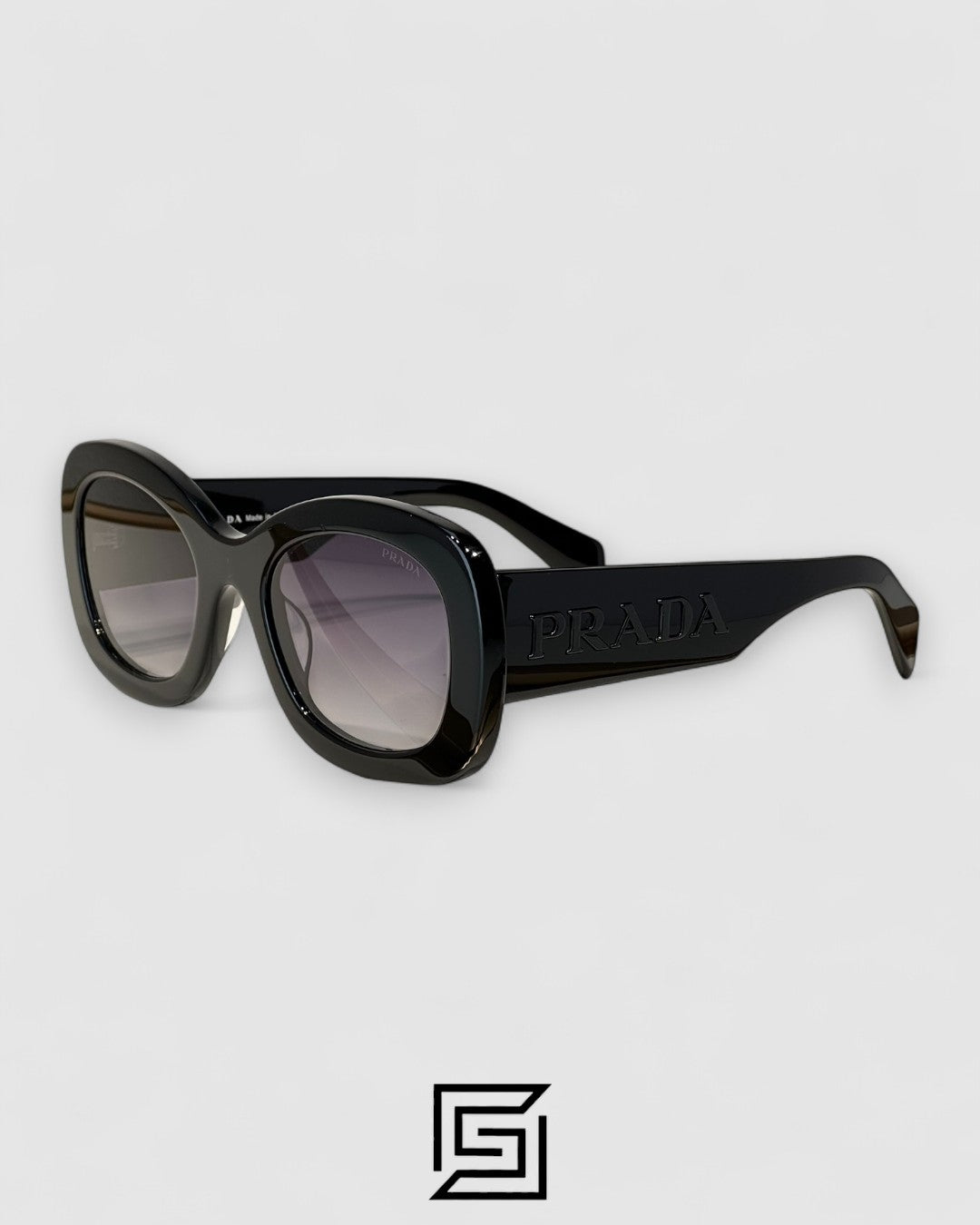 Prada PRA 13S Grey Lenses Black Frame