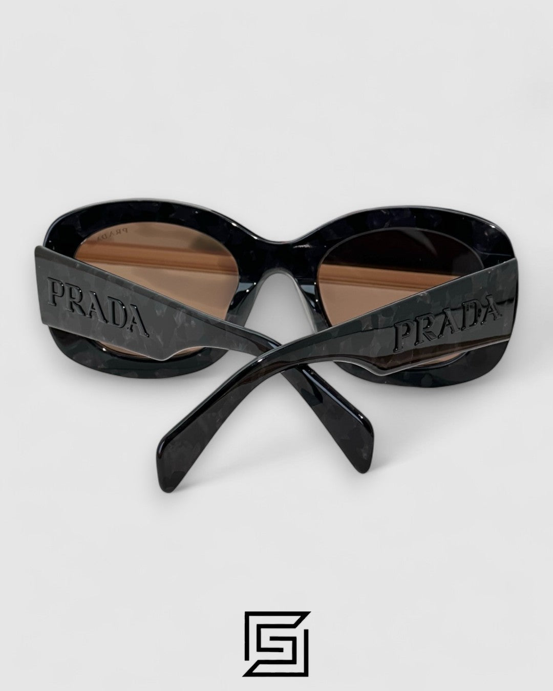 Prada PRA 13S Brown Lenses Marble Grey Frame