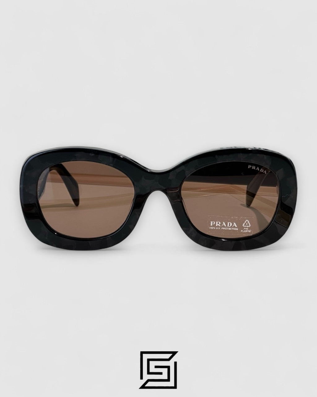 Prada PRA 13S Brown Lenses Marble Grey Frame