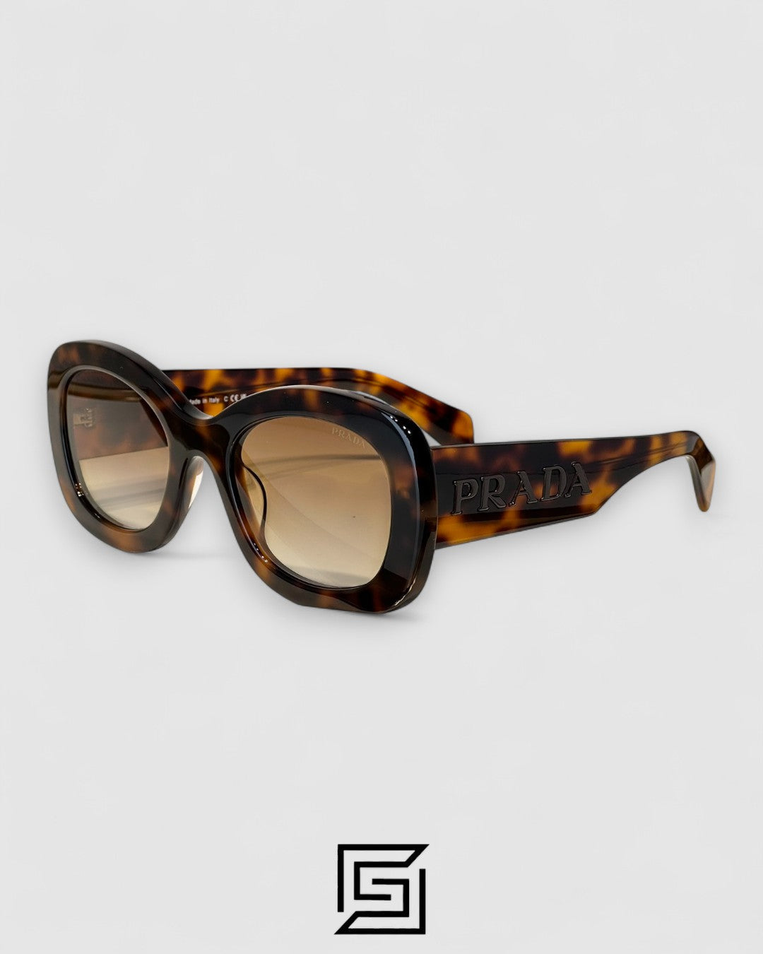 Prada PRA 13S عدسات عسلية إطار تايجر بني