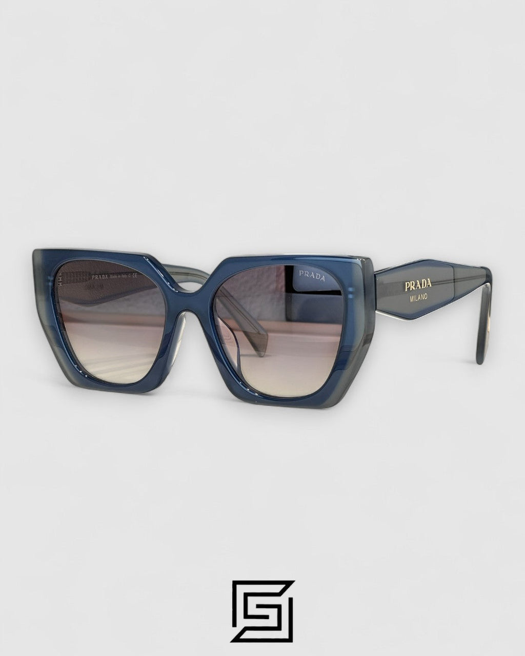 Prada PR15WS Light Brown Lenses Blue Frame