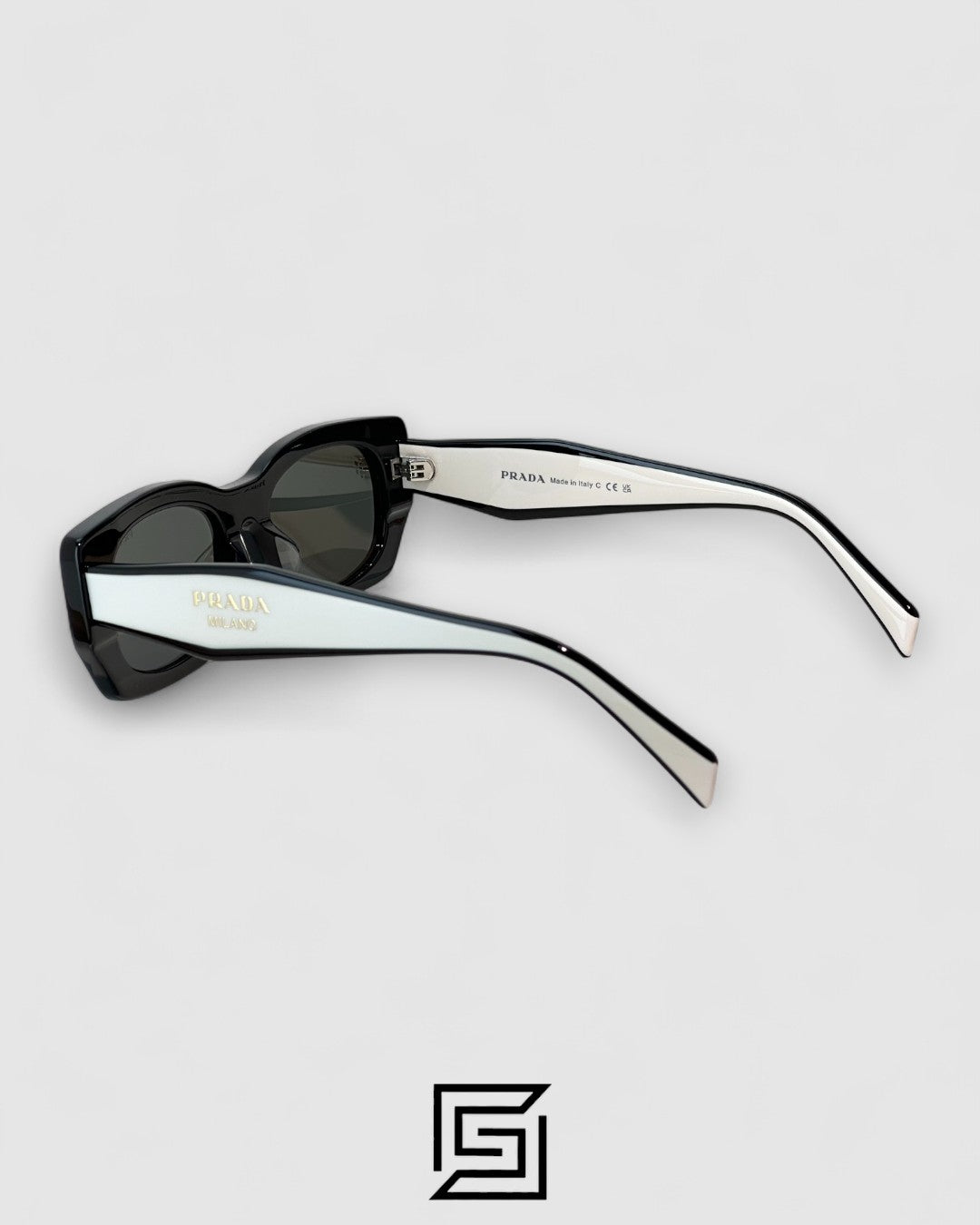 Prada PRB05 Black Lenses Black Frame White Arm