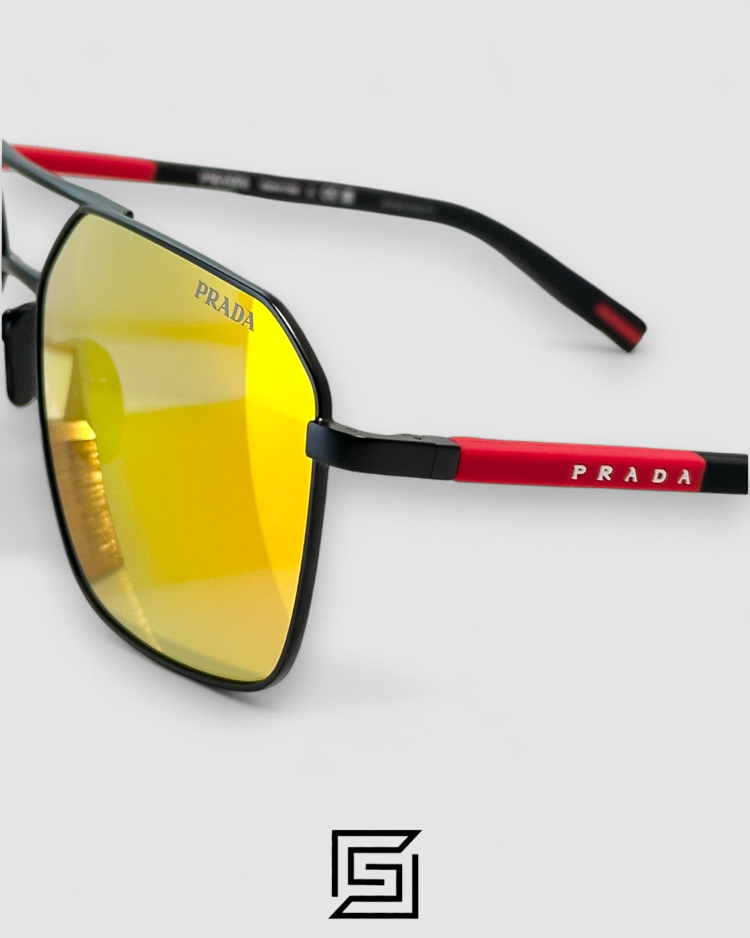 Prada SPS A50 Red Mirror Lenses Black Frame