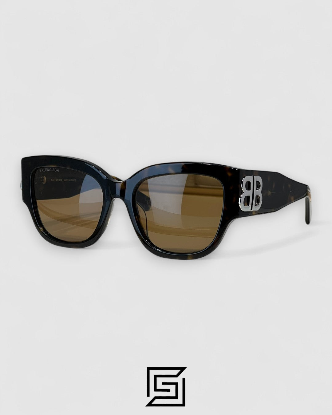 Balenciaga BB0323SK Brown Lenses Tiger Brown Frame