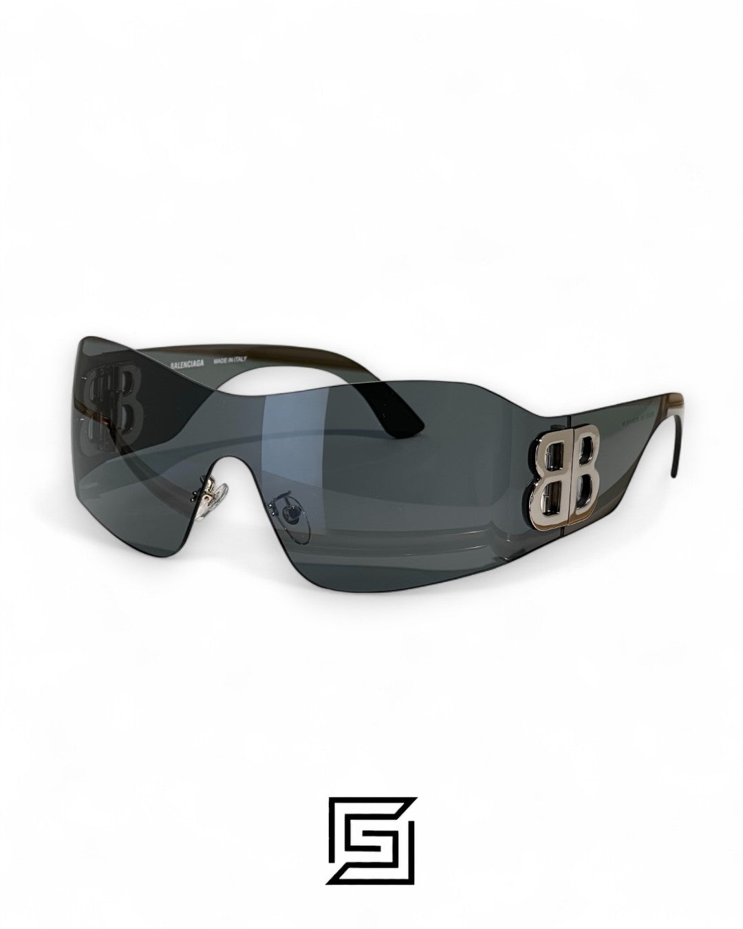 Balenciaga BB0359S Black Lenses Silver Logo