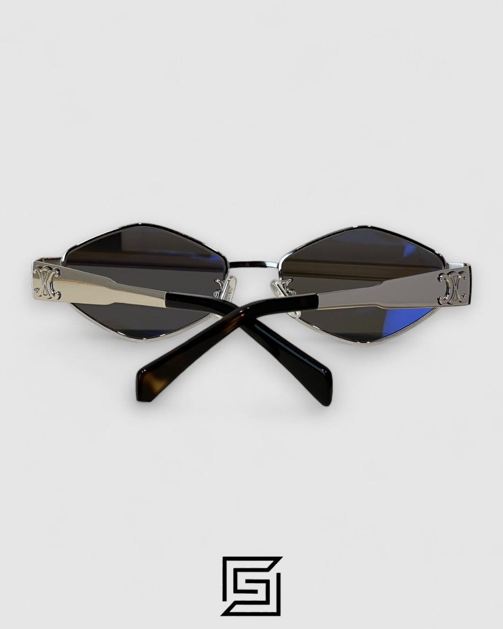CELINE CL40254U عدسات سوداء بإطار فضي