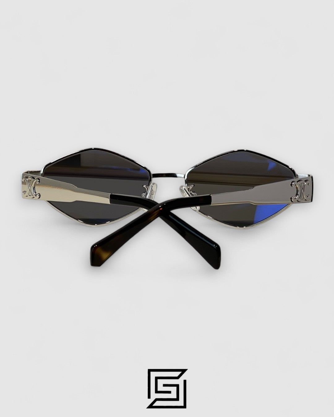CELINE CL40254U عدسات سوداء بإطار فضي