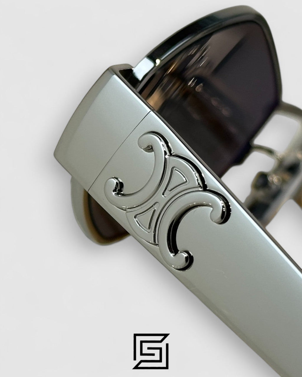 CELINE CL40254U عدسات سوداء بإطار فضي