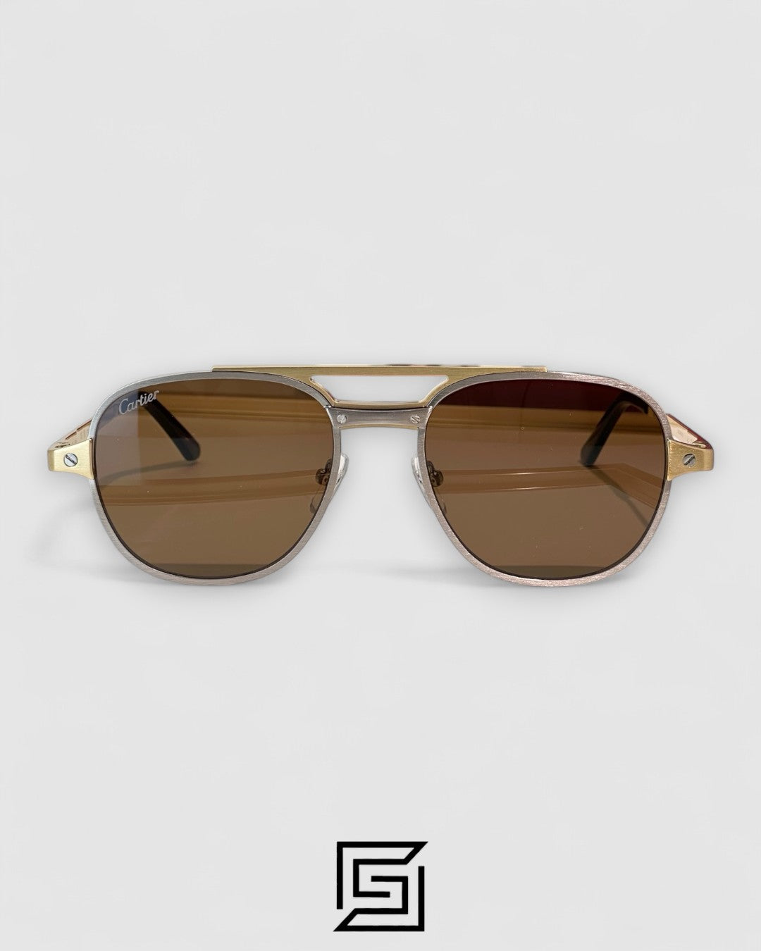Cartier CT0477S Brown Lenses Half Gold Frame