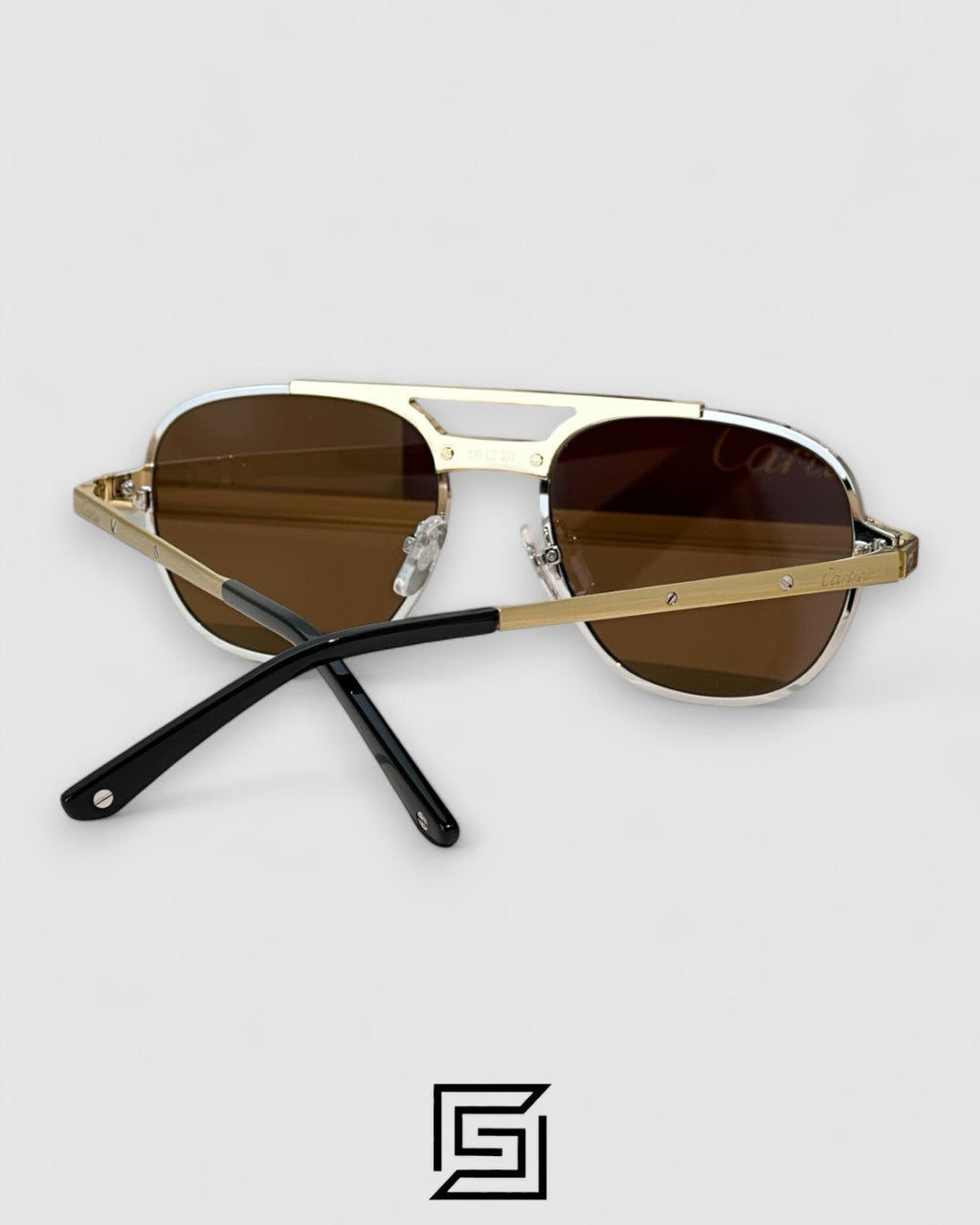 Cartier CT0477S Brown Lenses Half Gold Frame