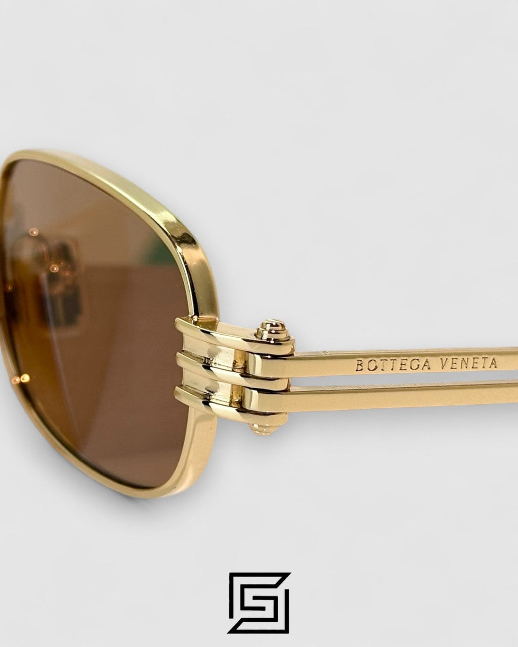 Bottega Veneta BV1381S Brown Lenses Gold Frame