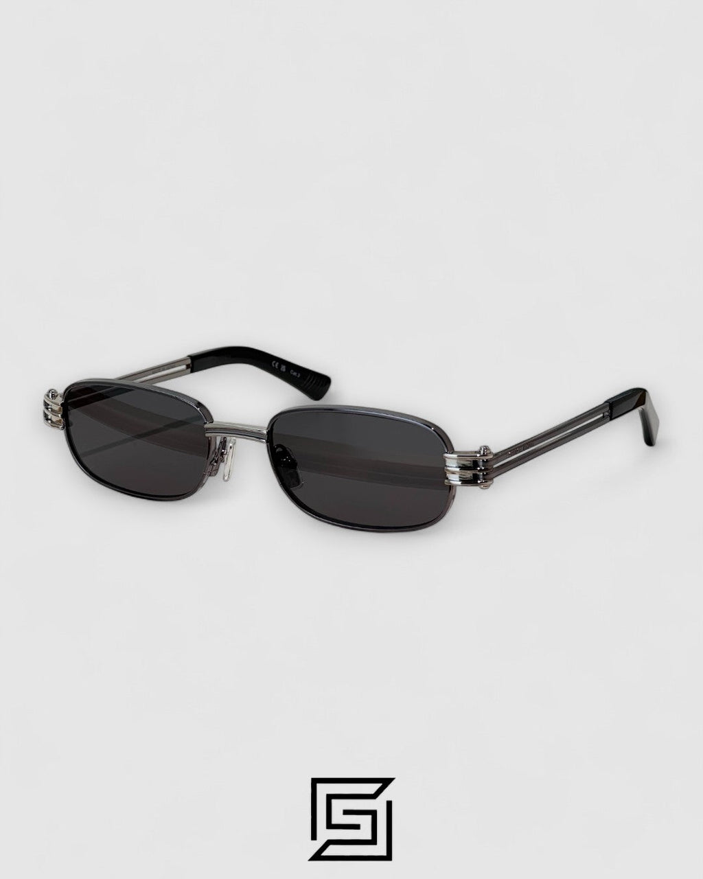 Bottega Veneta BV1381S عدسات سوداء إطار Gunmetal