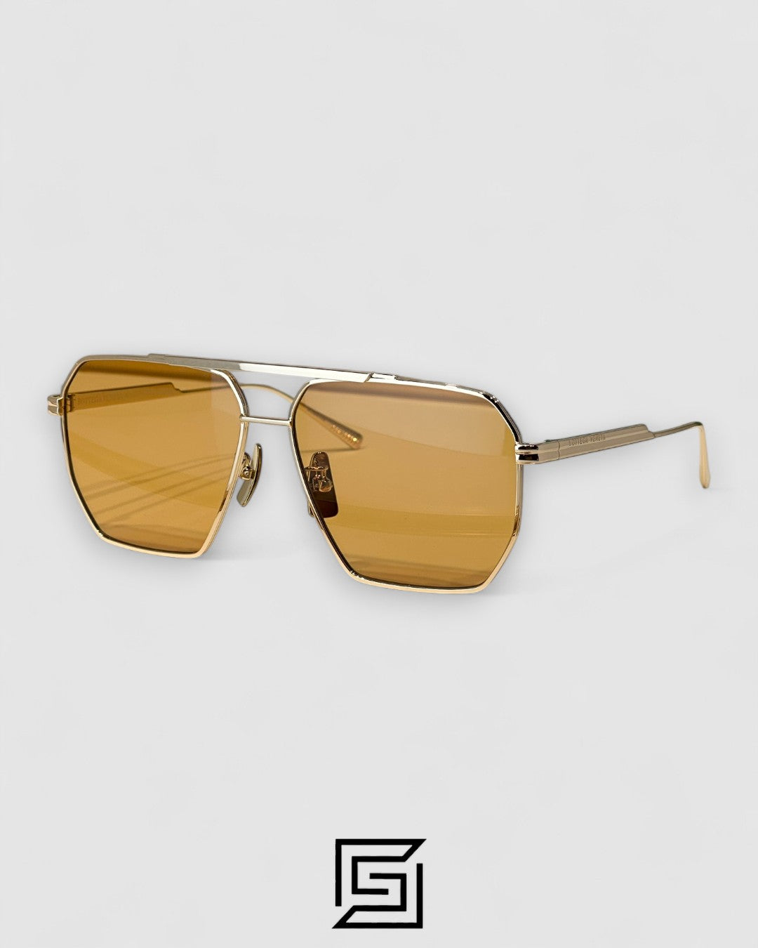 Bottega Veneta BV1012S Gold Frame with Light Brown Lenses - Premium Metal