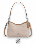 Coach Laurel Small Shoulder Bag In Signature Canvas CBH15 C2591 Khaki
