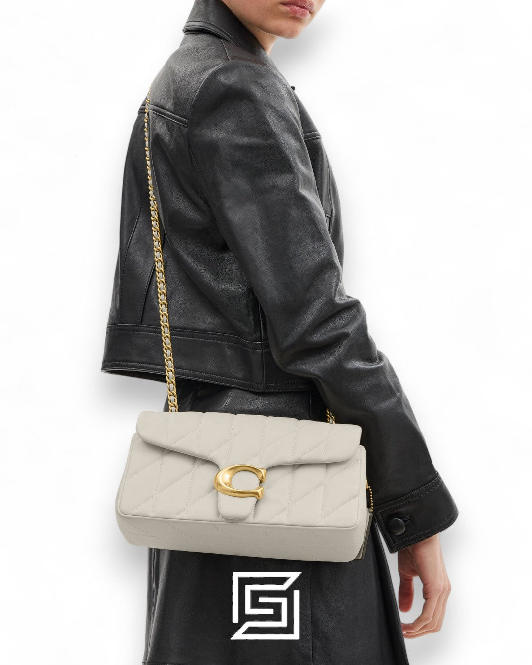 Coach Tabby Shoulder Bag 26 With Pillow Quilting White Gold – Style No. CP150
