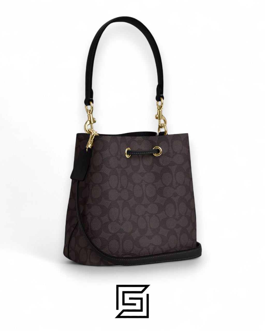 Coach Rowan Bucket Bag In Signature Canvas Dark Brown – Style No. CBH07