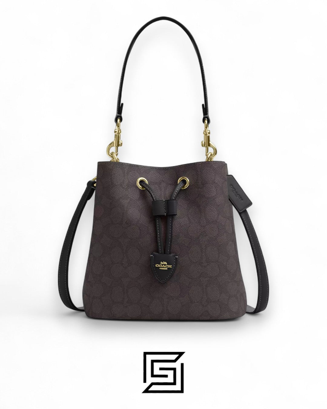 Coach Rowan Bucket Bag In Signature Canvas Dark Brown – Style No. CBH07