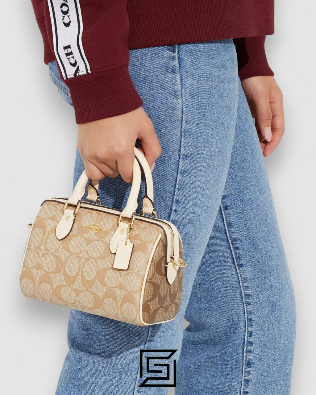 Coach Mini Rowan Satchel In Blocked Signature Canvas – Style No. Ch160