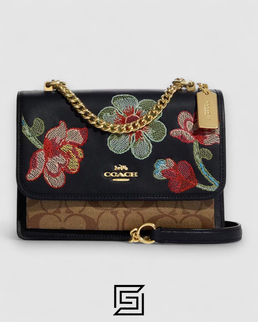 Coach Klare Crossbody In Signature Canvas With Floral Embroidery Navy – Style No. 9230