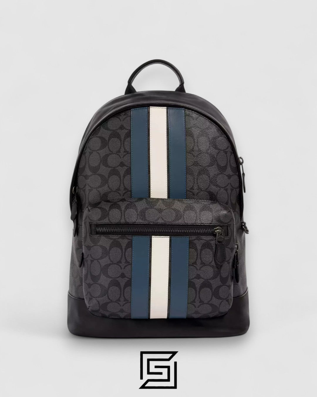 Coach West Backpack In Signature Canvas With Varsity Stripe – Style No. 3001