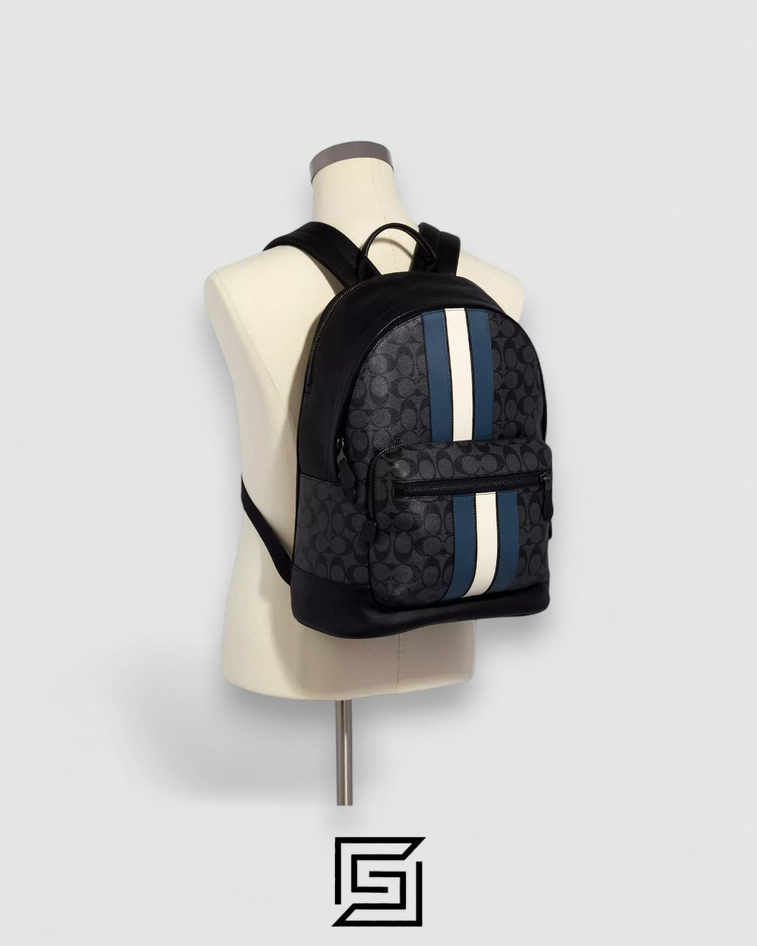 Coach West Backpack In Signature Canvas With Varsity Stripe – Style No. 3001