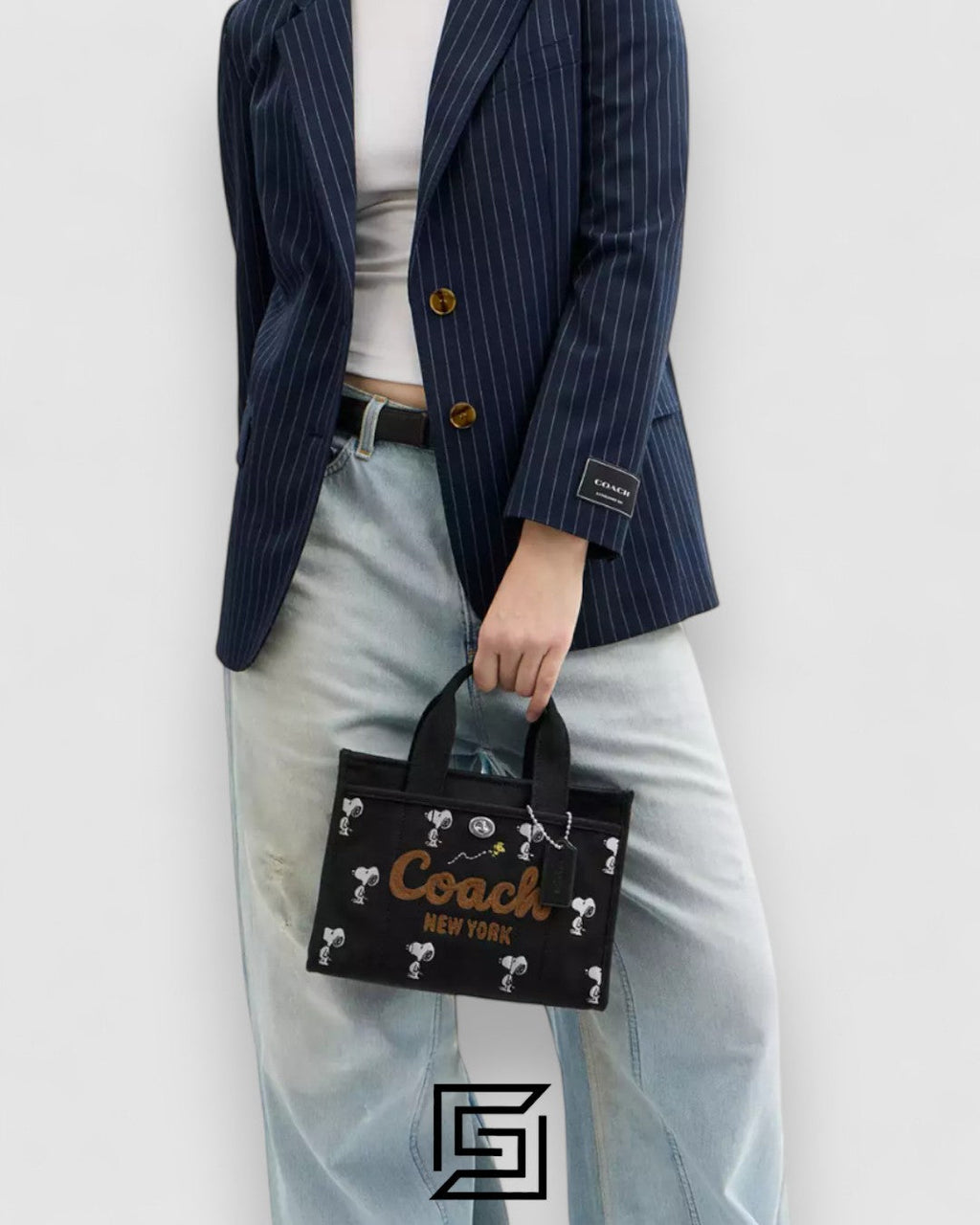 Coach X Peanuts Cargo Tote Bag 26 With Snoopy Print Black – Style No. CBF70