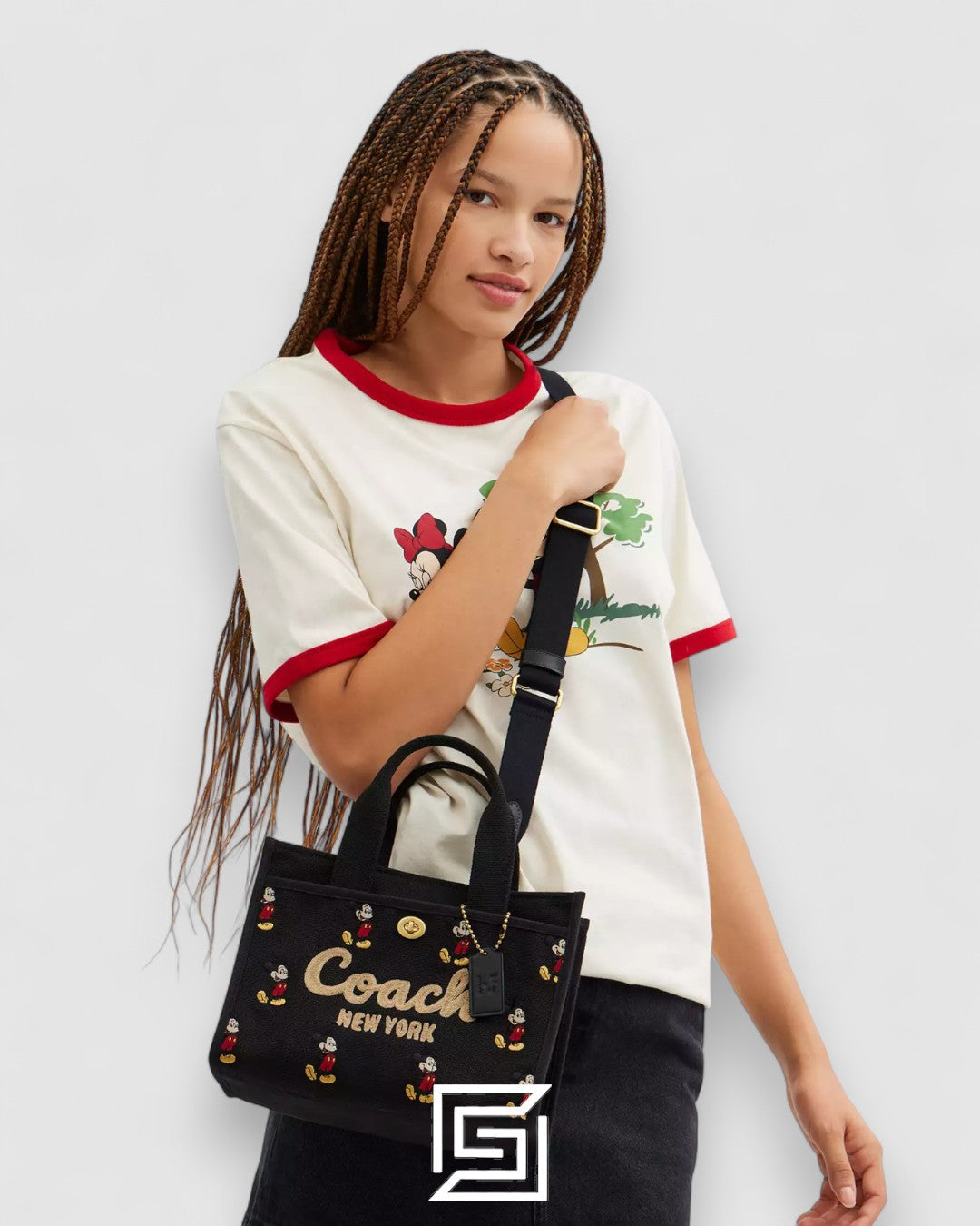 Disney X Coach Cargo Tote Bag 26 With Mickey Mouse In Regenerative Cotton Canvas – Style No. CAE70