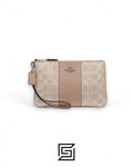 Coach Small Wristlet In Colorblock Signature Canva Khaki x Khaki No. F32445