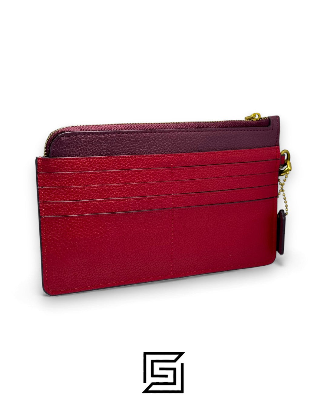 Coach L Zip Wristlet In Colorblock Red Style No. C8569